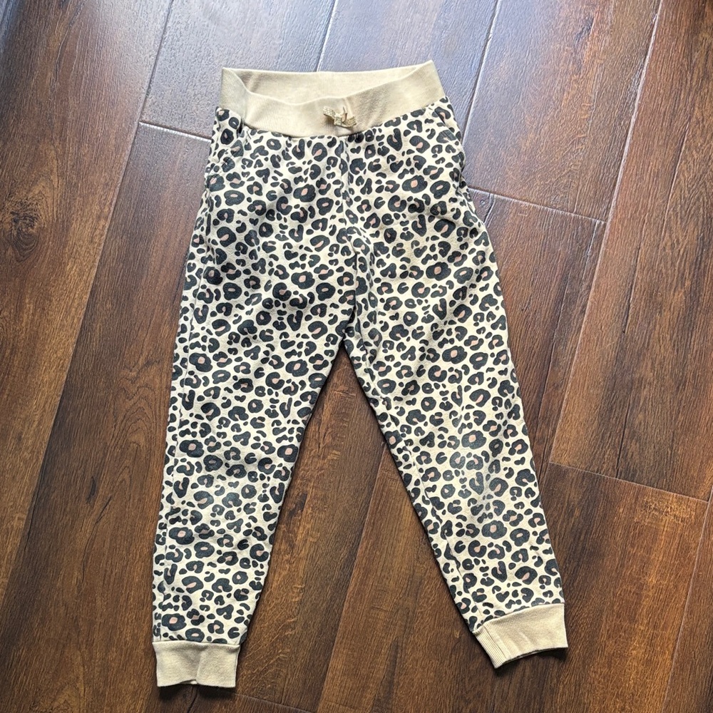 Cynthia Rowley Kids Leopard Print Joggers - Tan and Black